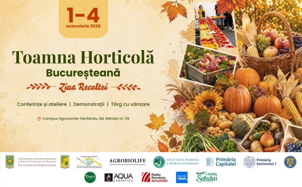 Toamna Horticolă Bucureșteană, între 1 și 4 octombrie la USAMV Peste 100 de expozanți și 30 de ateliere